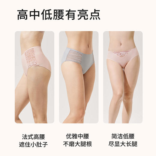 奶糖派蕾丝无痕内裤女纯棉里裆清爽透气中低腰女士少女三角裤 商品图4