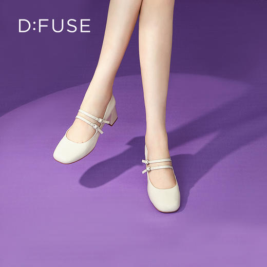 【甜梦少女】Dfuse迪芙斯秋款漆面牛皮方头复古玛丽珍鞋女DF33111212 商品图9
