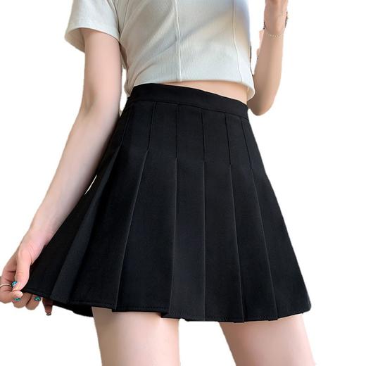 长短款高腰设计，展现优美曲线；西装面料校园风，彰显个人气质；百褶裙半身裙，优雅不失活力；夏季女裙子，时尚百搭必备；黑灰色短裙，简约精致，凸显品位。 商品图5