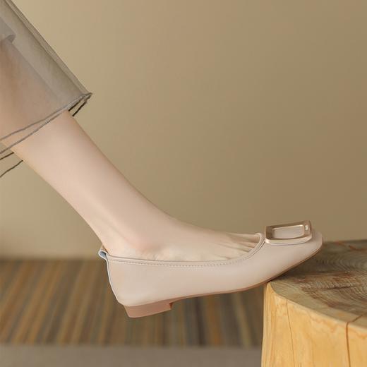 ZHR单鞋女2023年夏季新款平底浅口百搭懒人鞋舒适时尚方扣一脚蹬 商品图7