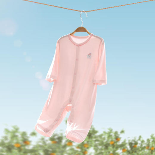 婴儿连体衣薄款宝宝夏季哈衣服新生儿闭裆睡衣四季爬服连身衣开裆 商品图2