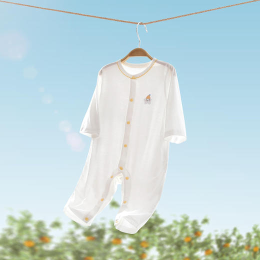 婴儿连体衣薄款宝宝夏季哈衣服新生儿闭裆睡衣四季爬服连身衣开裆 商品图3