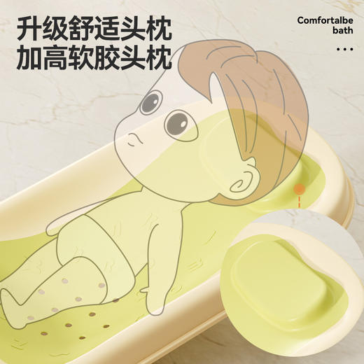 【升级软胶头枕】新生儿宝宝浴架婴儿浴架婴儿洗澡躺托可折叠 商品图3