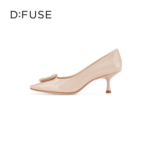 Dfuse迪芙斯秋款通勤方头钻扣细跟高跟鞋单鞋DF33111224 商品图1