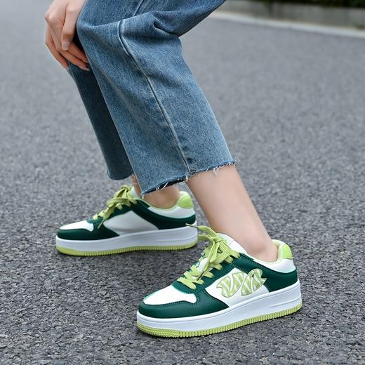 ZHR女鞋牛油果绿板鞋女2023夏季透气厚底休闲鞋百搭运动鞋女 商品图3