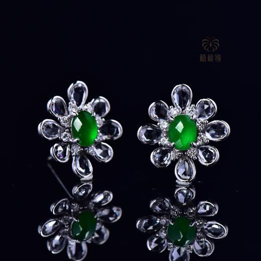 【绽放】满绿翡翠耳钉   EZ12305009 商品图1