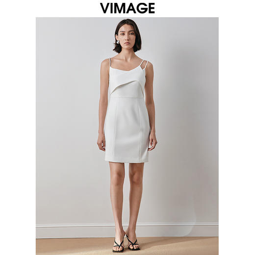 VIMAGE纬漫纪秋季新款优雅吊带连衣裙V2077608 商品图1