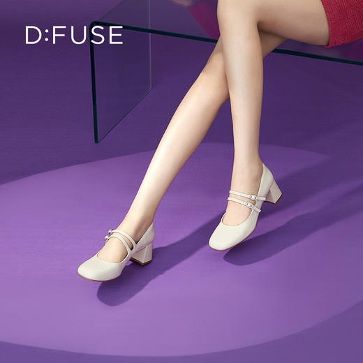 【甜梦少女】Dfuse迪芙斯秋款漆面牛皮方头复古玛丽珍鞋女DF33111212 商品图0