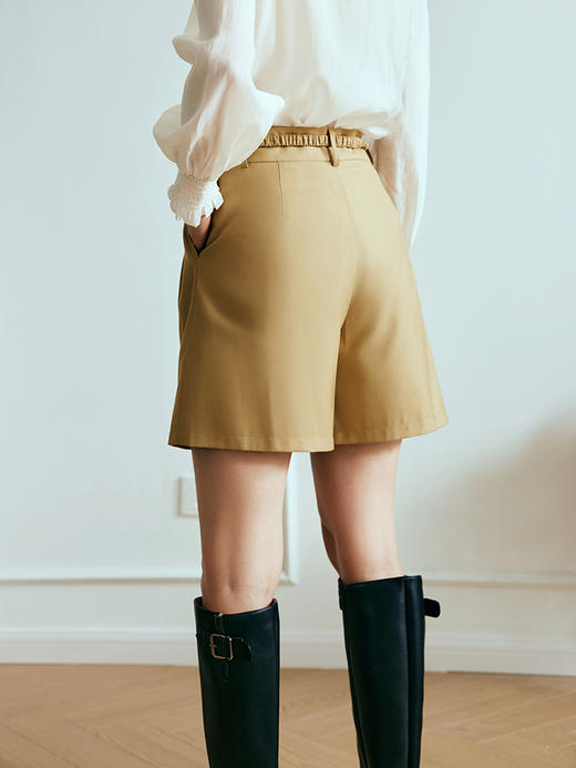 OLrain欧芮儿法式卡其色休闲裤女夏季2023新款高腰直筒小个子短裤 商品图2