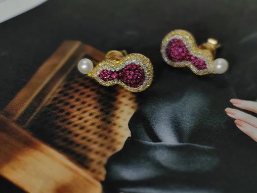 红宝石葫芦耳钉 商品图1