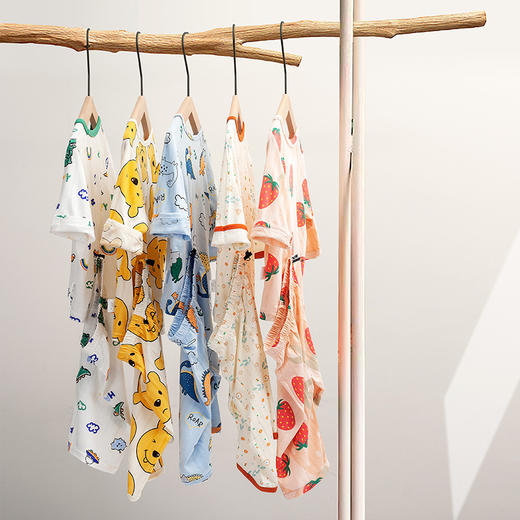 【69.9/2套   宝宝家居空调】衣服冰导棉夏季薄款七分短袖，儿童睡衣套装男童女童装 商品图3