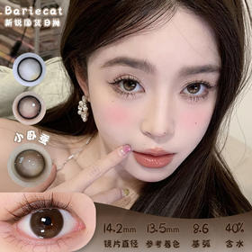 BarieCat 小卧蚕 日抛 十片 14.2mm 参考着色13.5mm 基弧8.6 含水40% 新锐国货