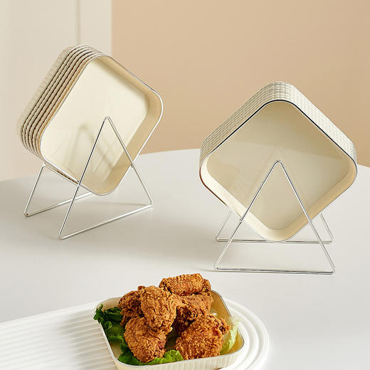 「八个装！三色可选」家用餐桌吐骨碟透明小盘子 水果小吃碟塑料简约小碟子垃圾盘餐饮用具 商品图1