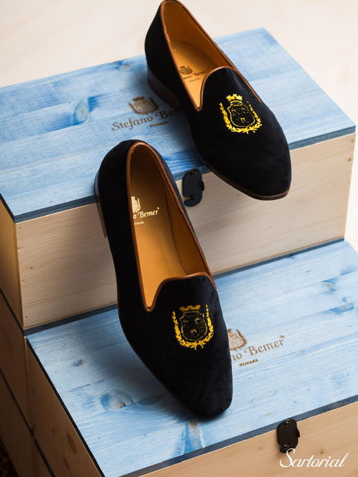 Stefano Bemer 藏蓝丝绒乐福 商品图4