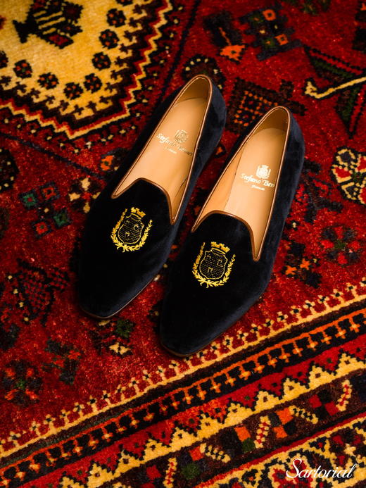 Stefano Bemer 藏蓝丝绒乐福 商品图1