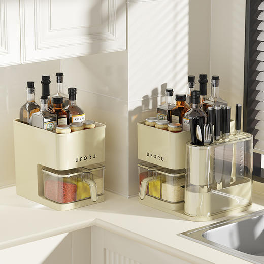「数款可选！颜值派」多功能厨房置物架现代简约组合套装厨房用品餐具调料厨房收纳整理架 商品图4