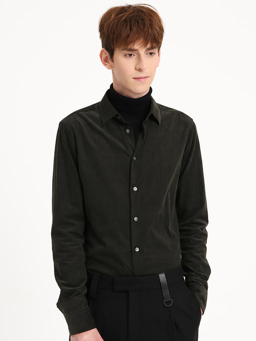 callisto深绿灯芯绒全棉长袖衬衫 FSCSL040C GR 商品图4