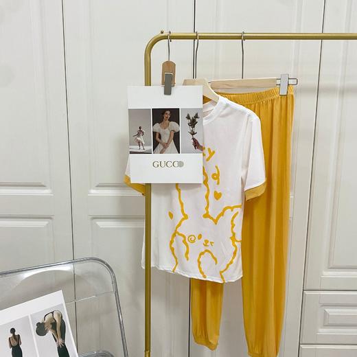 【2套家居服69.9捡漏装！】春夏新款懒人小萌兔休闲家居服卡通套装 网红透气冰丝凉凉两件套装 袖口拼接撞色设计 脚口束口设计方便舒适 松紧腰头随意调节 适应各种身材 可爱又舒适！ 商品图7