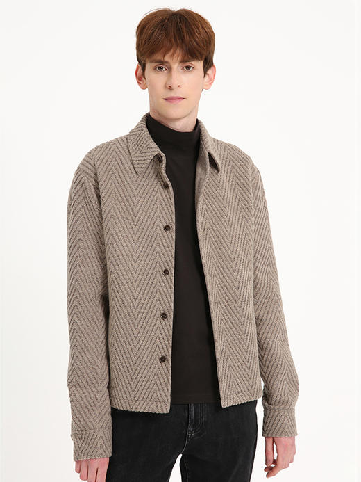 callisto卡其羊毛羊绒混纺夹克 FSFEJ103C GY/KA 商品图0