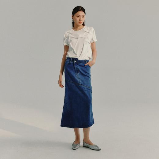 LIYIHAN 不规则斜门襟牛仔半裙 Y233Q05850 商品图1