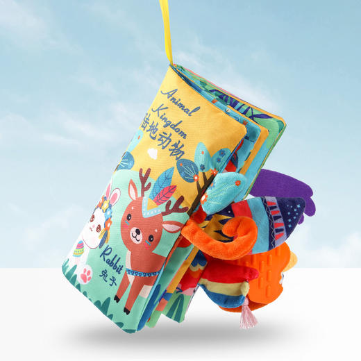 【婴儿尾巴布书 宝宝开发脑力 撕不烂布书】儿童响纸立体布书早教书玩具，撕不烂、耐用，安全无毒，适合0-3岁宝宝使用。-QQ 商品图2