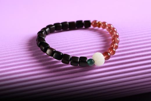 ZGT0103°紫光檀四方来财珠|草莓晶手链手串 商品图3