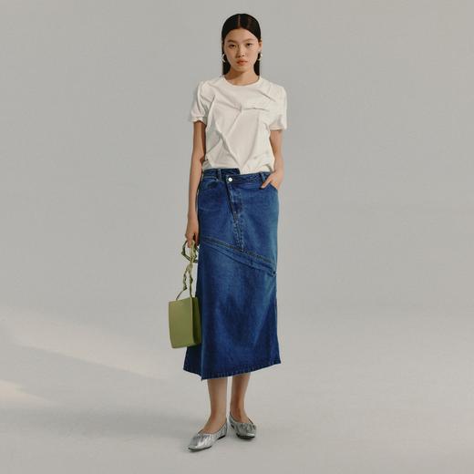 LIYIHAN 不规则斜门襟牛仔半裙 Y233Q05850 商品图0