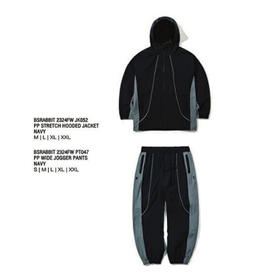 BSRABBIT 23-24 【JK052  PT047】【JK053  PT048】 PP STRETCH HOODED JACKET  PP WIDE JOGGER PANTS