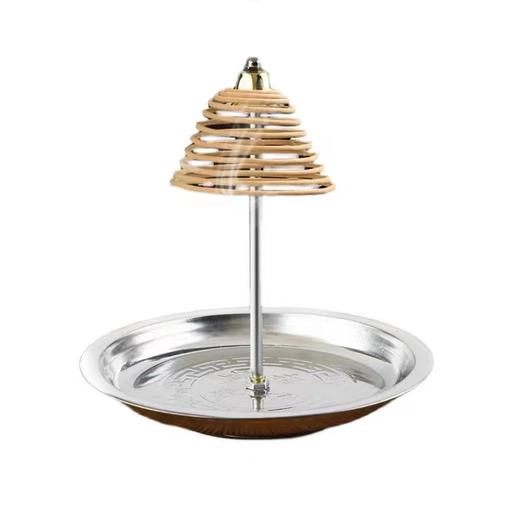 不锈钢盘香支架可伸缩檀香盘香托香座熏香炉塔香香插点香器蚊香盘 商品图4