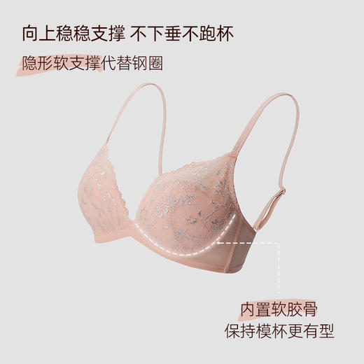 好奇蜜斯无钢圈软支撑性感内衣女蕾丝文胸套装夏季薄款胸罩上托 佩儿 商品图2