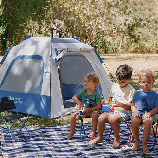 牧高笛（MOBIGARDEN）零动空间版帐篷145 户外公园沙滩大空间家庭亲子防晒自动速开帐篷 米白EX19561004 商品图4