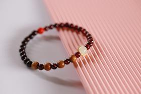 XYZT0532°紫檀石榴石楠木手链手串