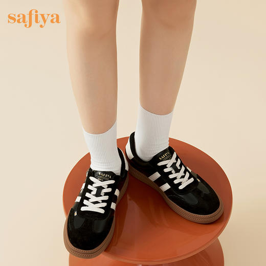【年后发货】Safiya/索菲娅2023秋季经典小雏菊复古拼色低帮休闲德训鞋SF33112080 商品图2