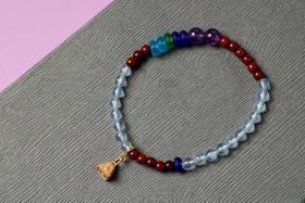 XYZT0518°紫檀水晶手链手串