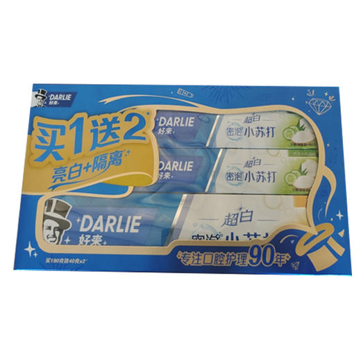 【16.9元/盒】好来超白密泡小苏打牙膏促销装(1000517) 商品图0