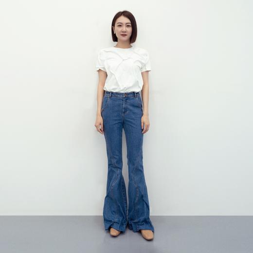 LIYIHAN 收褶喇叭牛仔裤 Y233K08550 商品图0