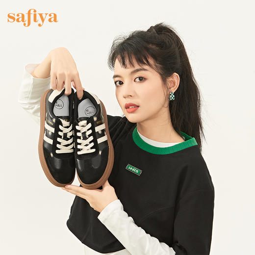 【年后发货】Safiya/索菲娅2023秋季经典小雏菊复古拼色低帮休闲德训鞋SF33112080 商品图8