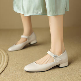 时尚气质，粗跟复古单鞋LD-6384