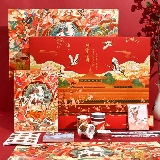 敦煌贴纸手帐本古风国潮手帐礼盒一整套复古手账本贴纸学生礼物 商品图8