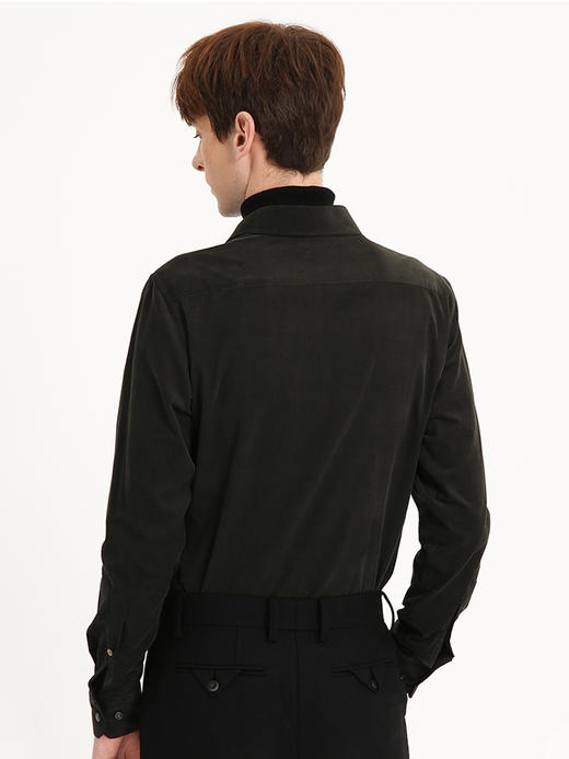 callisto深绿灯芯绒全棉长袖衬衫 FSCSL040C GR 商品图3