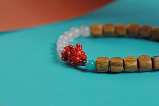 LT0017°绿檀四方来财珠|紫水晶手链手串 商品图4