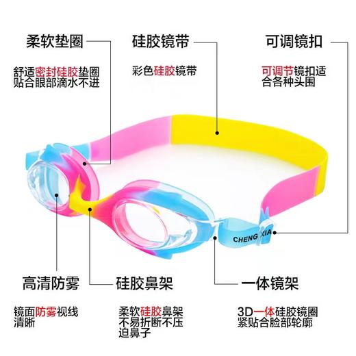 泳镜男女成人儿童平时透明电镀近视高清防雾带耳塞游泳眼镜大框电镀度数游泳镜1付 商品图7