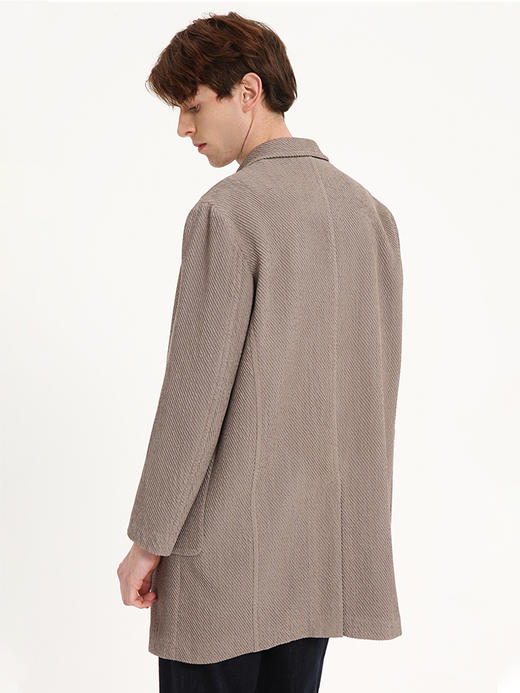 callisto卡其绵弹力羊毛中长款宽松风衣 ASFES032C KA 商品图2