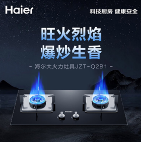 海尔（Haier）嵌入式 双眼灶 4.5KW大火力 一级能效 燃气灶具家用 台式灶 JZT-Q2B1(天然气)