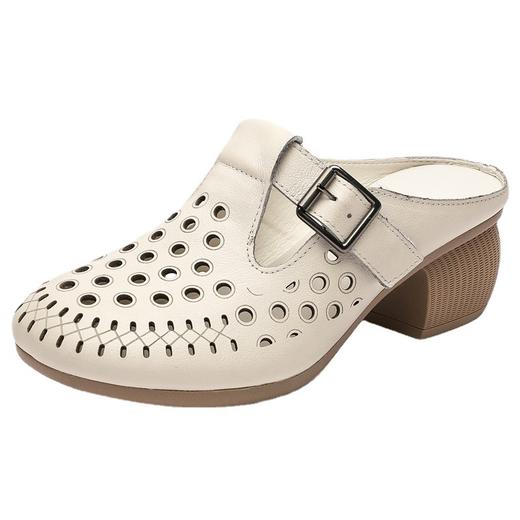 层牛皮妈妈凉拖鞋手工复古女式包头拖鞋MLD9903 商品图4