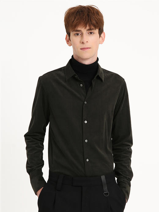 callisto深绿灯芯绒全棉长袖衬衫 FSCSL040C GR 商品图2