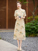 新中式文艺复古优雅印花长裙轻薄透气HR-WG23689 商品缩略图3