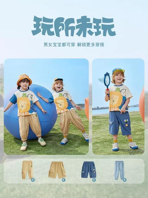 【MQD】【秒1】mini夏装男童女童T恤短袖纯棉宝宝艺术小狮子儿童上衣兄妹 商品图2