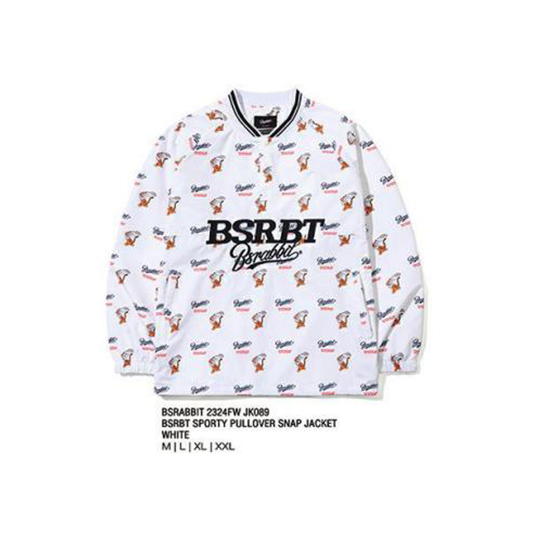 BSRABBIT 23-24 【JK089】 BSRBT SPORTY PULLOVER SNAP JACKET  WHITE  M