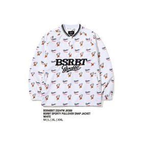 BSRABBIT 23-24 【JK089】 BSRBT SPORTY PULLOVER SNAP JACKET  WHITE  M